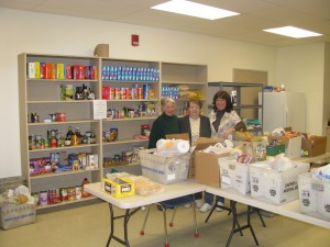 Pantry volunteers pose before a recent Wednesday session.