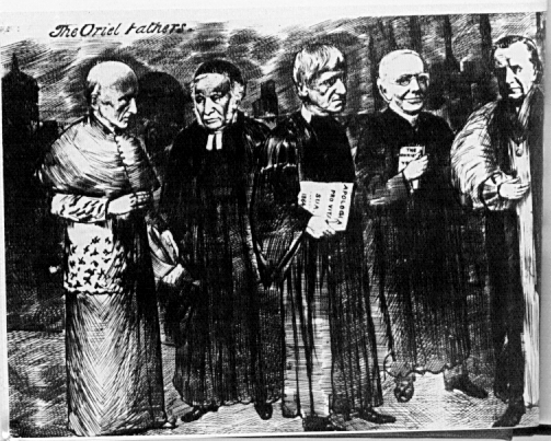 Leaders of the Oxford Movement Anglo-Catholic revival are pictured in this period drawing.